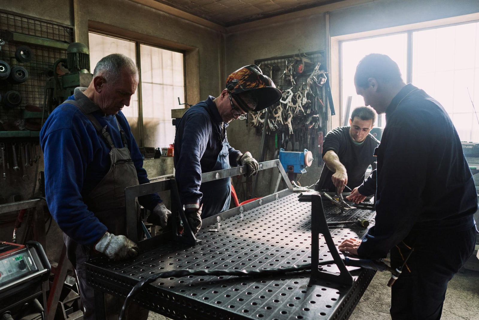 efficient metal fabrication workshop with optimized workflow and productive team
